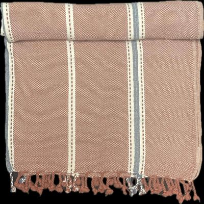 Buldan Luxury Trukish ARINNA PESHTEMAL Beach and Bath Towel 70% Cotton / 30% Linen 90x170cm Super Absorbent Light Cover-Up and Decorative Accent (Nutshell)