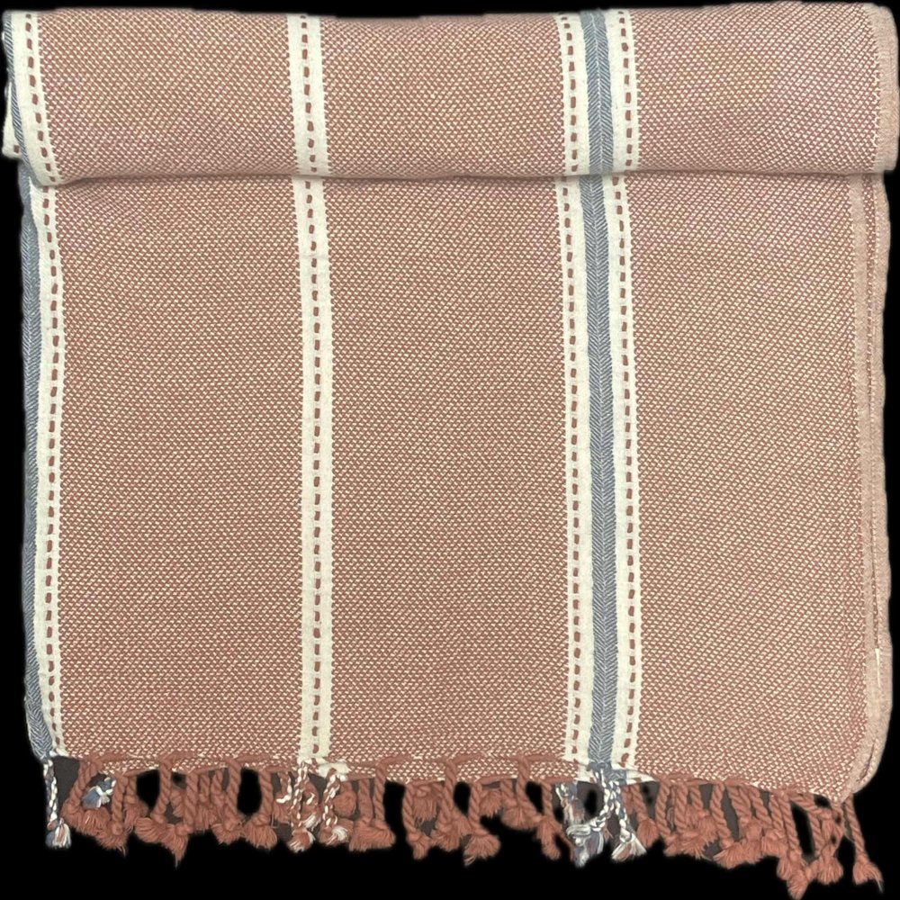 Buldan Luxury Trukish ARINNA PESHTEMAL Beach and Bath Towel 70% Cotton / 30% Linen 90x170cm Super Absorbent Light Cover-Up and Decorative Accent (Nutshell)