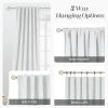 100% Blackout Curtains 144 inches Long White Linen Curtains & Drapes for Bedroom, 2 Panels Set Back Tab Living Room Darkening Full Black Out Window Curtain Panels Rod Pocket, 12 FT Ivory White view 3