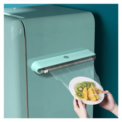 NPQPNAFC Cling Film Dispenser and Cutter, Cling Film Cutter, Food Hanging Film Cutter, Elastic Stretchability Home and Kitchen Necessary, for Food Sealing and Keep Fresh Cutting (Size : Green)