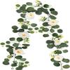 Artificial Eucalyptus Garland with Flowers Green Leaf Vines Fake Floral Vines Wedding Vine Floral Garland for Wedding Home Party Tabletop Decoration - 175CM view 1
