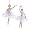 Kurt Adler 6.4 Inch Opalescent Ballerina Ornaments, Set of 2, White view 1