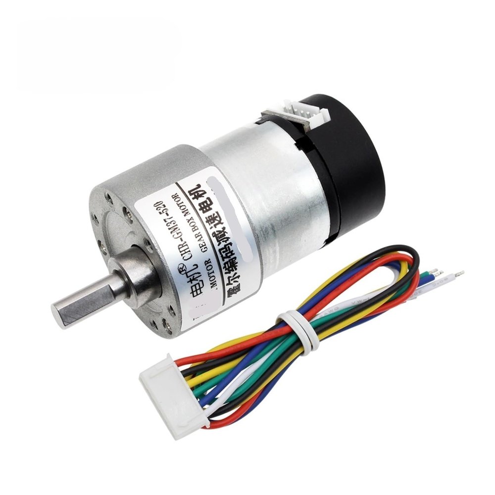 ADPVRLUQ Motor CHR-GM37-520ABHL Off-Axis High Torque DC Motor with Self Balancing Hall Encoder Back Cover Suitable for DIY (Size : DC24V i10 960rpm)