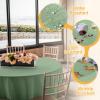 BRILLMAX 4 Pack Sage Green Round Tablecloths 108 Inch for 48 Tables - 150 GSM Polyester Fabric, Floor Length Drop, Water, Stain & Wrinkle Resistant Cloth Cover for Wedding Reception Banquet Dining view 3