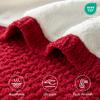 Madison Park Luxuriously Cozy Chenille Throw Blanket Waffle Weave Reversible Soft & Warm Sherpa Throw, Lightweight, Breathable Waffle Throw, Farmhouse Room Dcor Summer Blanket, 50x60, Red view 2