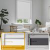 BERISSA Blackout Roller Shades for Windows Cordless with Cassette Valance, Striped Jacquard Fabric Roller Window Blinds UV Protection Thermal Insulation for Bedroom Home Office, White,71" W x 52" H view 2