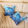 Feelyou Dolphin Throw Pillow Covers 22"x22" Set of 2 Cute Ocean Animal Decorative Pillowcase for Sofa Couch Sea Creatures Cushion Cover Underwater Animal Outdoor Pillows Covers Jumping Dolphins view 3