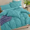 VACVELT 5 Piece Pinch Pleated Duvet Cover California King Size Set, Teal Pintuck Duvet Cover with Zipper & 8 Ties, Soft Microfiber Duvet Cover + 2 Pillow Shams + 2 Pillowcases, No Comforter view 3
