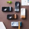EDCWDTYYEC Chopstick Holder 2 Pieces of Square Chopstick Rest Small Tray for Chopsticks Pillow Restaurant Household Chopstick Rest Racks (Color : and) view 4