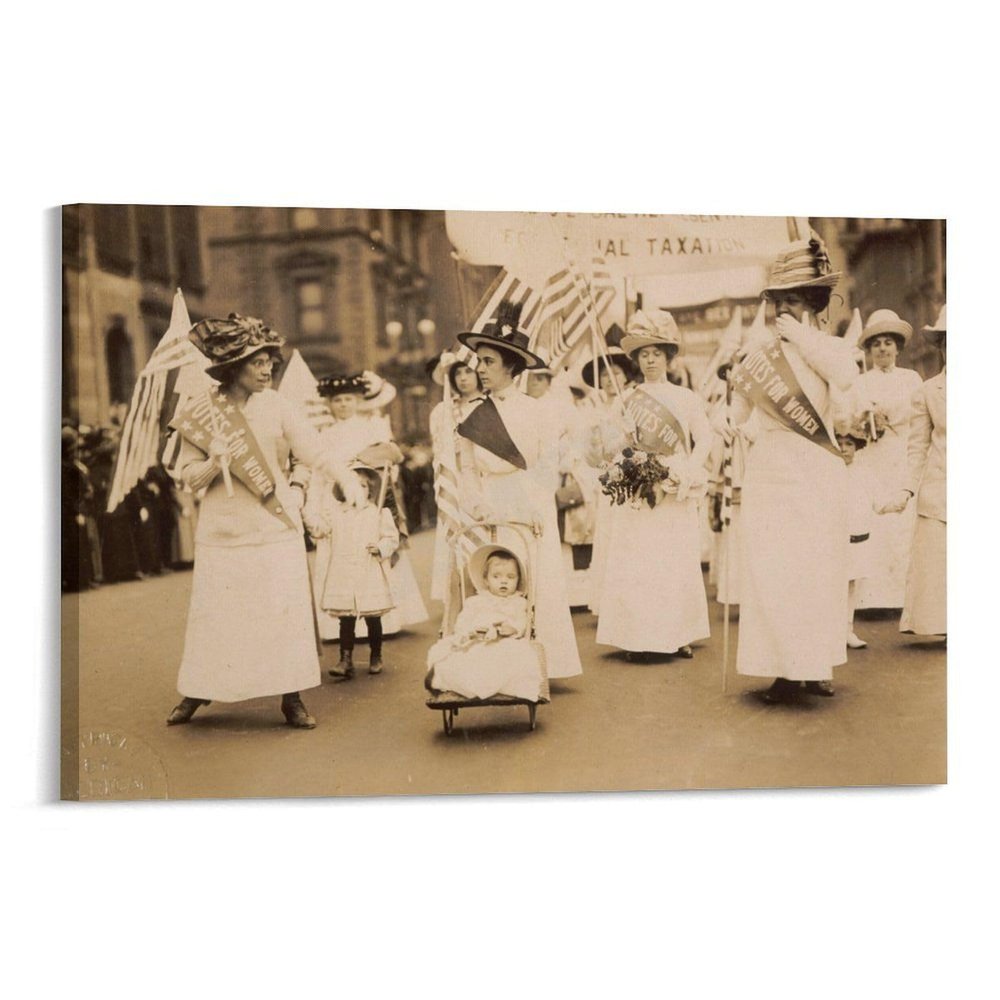 1920 Women's Suffrage Art Poster National Women's History Month Gift Poster (4) Canvas Painting Posters And Prints Wall Art Pictures for Living Room Bedroom Decor 18x12inch(45x30cm) Frame-style