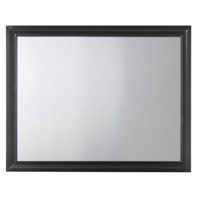 BOWERY HILL Contemporary Composite Wood Mirror in Black Finish