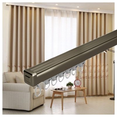 Aluminium Curtain Track 1-10M Silence Ceiling Glide Rail for Office Home Balcony Customized Length Ceiling Or Wall Mount (Carbonizedcolor : Brown, Size : 7.2 FT)