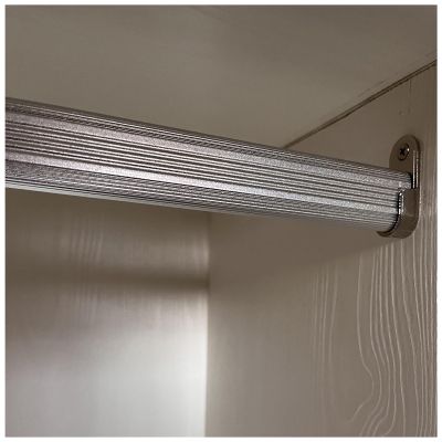 LXLZYXSF 12inch-80inch RV Clothes Hanging Rod, Oval Wardrobe Pole Aluminum, Closet Hanger Bars with 2 Sockets & Screws, Bedroom Checkroom Armoires Rods (Color : Silver, Size : 46in/116.8cm L)
