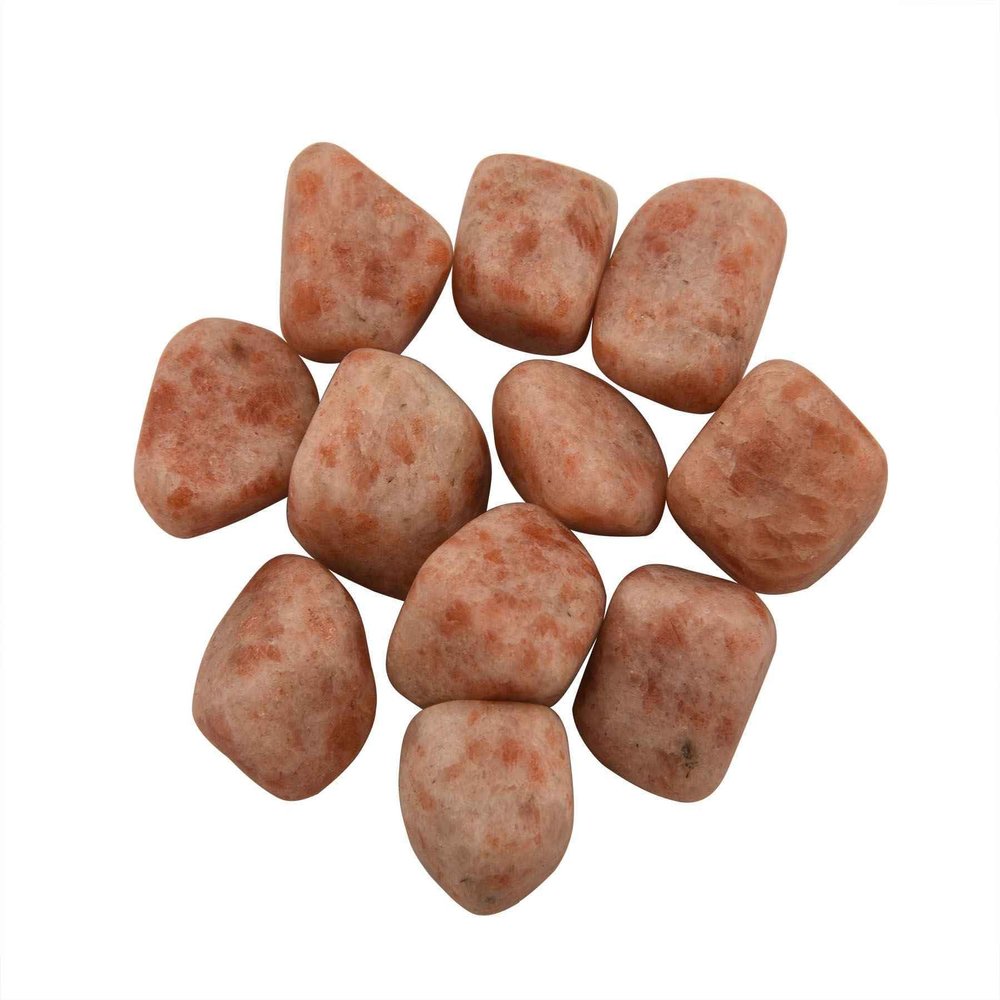 Blessfull Healing 1 lb Bulk Natural Sunstone Tumbled Stones Polished Crystals
