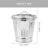 Ciieeo 2pcs Galvanized Iron Trash Can Lid Storage Small Desk Top Trash Bucket Countertop Garbage Holder Office view 2