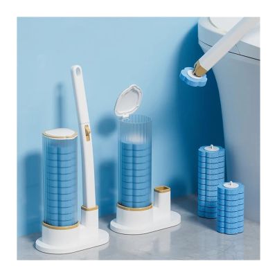 Disposable Toilet Brush Wall-Mounted Cleaning Tool for Bathroom Replacement Brush Head Toilet Cleaning Brush Set Household Brush (Color : Gray Set 1)