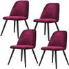 Modern Dining Room Chairs Living Accent Chair Set, Kitchen Set of 4 Kitchen Dining Chairs Soft Velvet Reception Chair Lounge Living Room Chair with Strong Black Metal Legs Chairs ( Color : Purple ) view 1