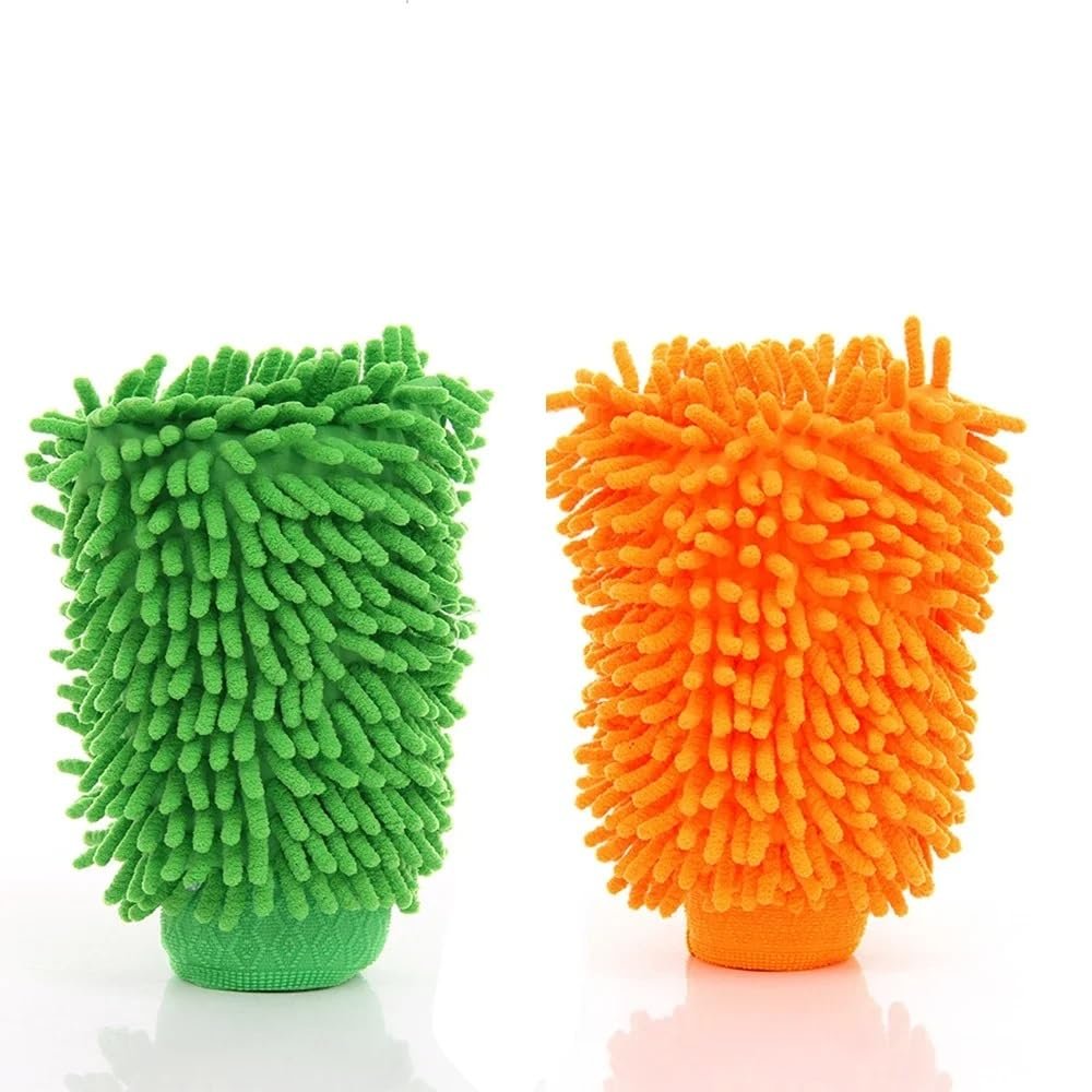 HomeLoft Basics 1/2/6Pcs Microfiber Car Wash Gloves Chenille Car Mitt Cleaning Tool Car Detailing Thick Car Care Detailing Brushes Washer Sponge Mix 2Pcs