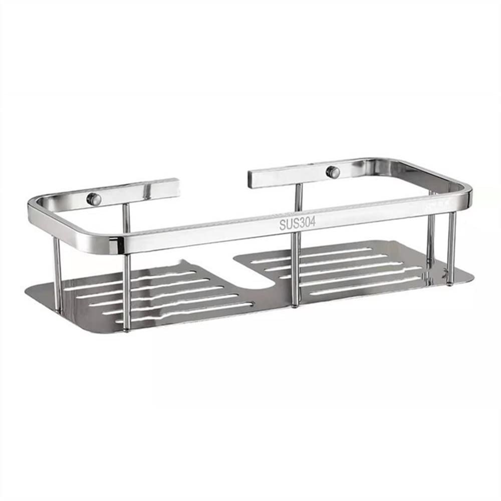 ANNBKA Shower Shelf Racks Stainless Steel Bathroom Shelf, Wall-Mounted Storage Rack Home Organizer, Bath Shower Rack Bathroom Accessories Shower Caddy (Color : Silver 45cm)