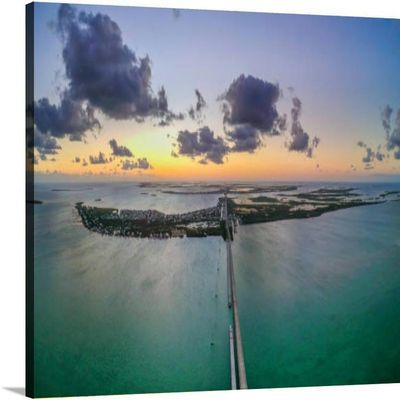 TIGTMULERLY Road 1 to Key West Florida Keys Canvas Wall Art Decor Paintings Pictures for Bedroom Wall Decor Above Bed Living Room Wall Decoration Bathroom Office Artwork