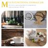 Cabilock Airtight Tea Storage Jar Lid Tinplate Container for Loose Tea Sugar Coffee Elegant and Design for Kitchen Travel Box view 2