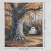 Reccmeny Cute Ghost Tapestry Rustic Farmhouse Halloween Polyester Modern Aesthetic Wall Hanging Home Bedroom Living Room Dorm Decor Fabric 50"x60" view 2