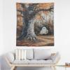 Reccmeny Cute Ghost Tapestry Rustic Farmhouse Halloween Polyester Modern Aesthetic Wall Hanging Home Bedroom Living Room Dorm Decor Fabric 50"x60" view 3