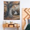Reccmeny Cute Ghost Tapestry Rustic Farmhouse Halloween Polyester Modern Aesthetic Wall Hanging Home Bedroom Living Room Dorm Decor Fabric 50"x60" view 4