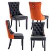 Homfii Vintage Dining Chair,Upholstered Side Chairs with High-end Tufted Back and Nailhead Trim,Solid Wood Kitchen Dining Room Chairs,Set of 2,Velvet PU Leather,Wing Back view 1
