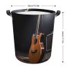 Laundry Hamper Large Laundry Basket Round Laundry Hampers with Handles Musical Instrument Guitar Dirty Clothes Hamper Storage Basket for Family Bedroom Decoration view 2