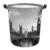 Laundry Hamper Large Laundry Basket Round Laundry Hampers with Handles Black White Tall Building Dirty Clothes Hamper Storage Basket for Family Bedroom Decoration view 1