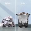 Laundry Hamper Large Laundry Basket Round Laundry Hampers with Handles Black White Tall Building Dirty Clothes Hamper Storage Basket for Family Bedroom Decoration view 4