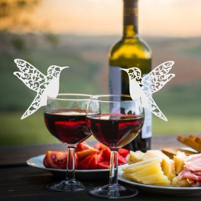 HomeLoft Basics Wedding Name Cards, 50pcs Little bird Shape Wedding Hollow Name Place Cards Guest Cards for Wine Glass Table Name Place Cards for Grand Party (White, Red,) (White), Genericvr9504ebny-01