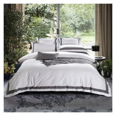 ADovz Premium 100% Cotton Hotel White Bedding Set Luxury Queen King US Size Duvet Cover Bed Sheet Fitted Sheet Pillowcases,Bed Sheets
