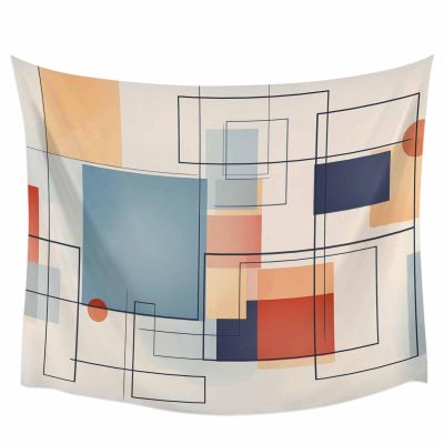 SEVENBABU Abstract Tapestry Abstract Oil Painting Sun Simple Geometic Wall Hanging Aesthetic Tapestries Hippie Wall Decor Home Decoration for Bedroom Living Room Dorm 85 x 90 inches
