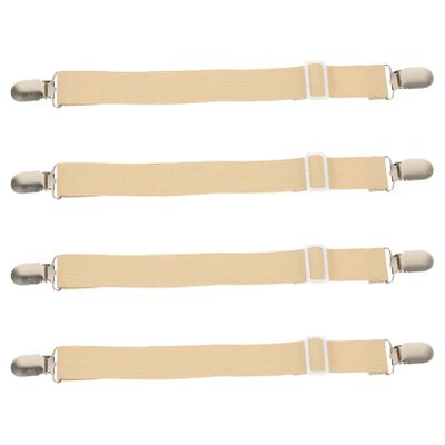 HOLIDYOYO 4pcs Adjustable Bed Sheet Fasteners Clips Elastic Straps for Fitted and Flat Prevent Wrinkles Design for Mattress and Easy to Install