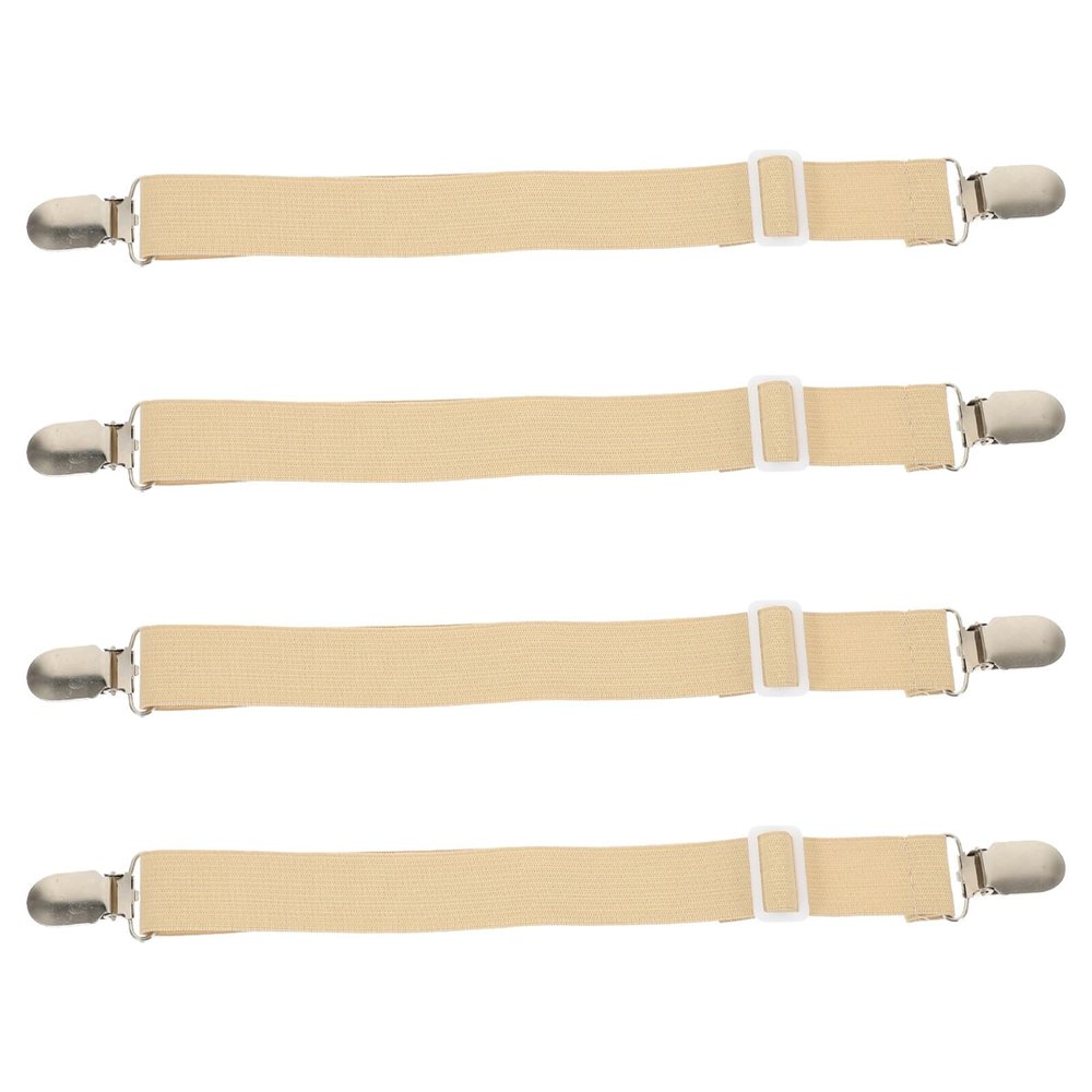 HOLIDYOYO 4pcs Adjustable Bed Sheet Fasteners Clips Elastic Straps for Fitted and Flat Prevent Wrinkles Design for Mattress and Easy to Install