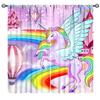 JanJCurt Unicorn Girls Curtains, Pink Princess Magic Castle Rainbow Hot Air Balloon Fantasy Fairy Tale Purple Fireworks Print Window Curtains for Kids Bedroom Living Room 72" W X 63" L view 1