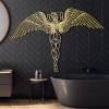 Angel Metal Wall Art, Large Angel Wings Wall Decor, Guardian Angel Art, Metal Angel Wings Wall Art, Angel Wings Wall Hanging, Home Decor Artwork, Housewarming Gift (53 x 36 inch | 135 x 91 cm, Gold) view 1