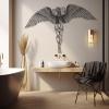 Angel Metal Wall Art, Large Angel Wings Wall Decor, Guardian Angel Art, Metal Angel Wings Wall Art, Angel Wings Wall Hanging, Home Decor Artwork, Housewarming Gift (53 x 36 inch | 135 x 91 cm, Gold) view 2