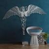 Angel Metal Wall Art, Large Angel Wings Wall Decor, Guardian Angel Art, Metal Angel Wings Wall Art, Angel Wings Wall Hanging, Home Decor Artwork, Housewarming Gift (53 x 36 inch | 135 x 91 cm, Gold) view 3