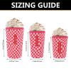 3 Pack Reusable Neoprene Sleeve for Iced & Hot Drinks, Compatible with Starbucks & Dunkin' Coffee Cup. (Pink Checkerboard) view 3