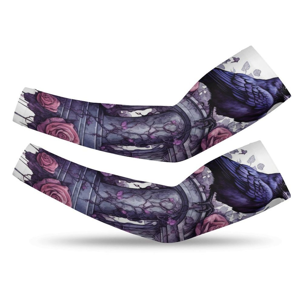 JHION Cooling Arm Sleeves Bird Gardening Sleeves Compression Sports Arm Sleeve Sun Protection Sleeves for Outdoor Garden Sports