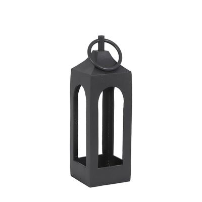 CG Hunter Small Black Lantern, Rustic Metal Decorative Lantern, Candle Holder for Indoor & Outdoor, Home Decor for Patio, Garden & Tabletop, Hanging Lantern for Parties & Weddings