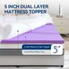 BDEUS Dual Layer 5 Inch Memory Foam Mattress Topper Full Size, 2 Inch Gel Memory Foam Plus 3 Inch 1450 GSM Down Alternative Quilted Pillow Top Mattress Pad Cover,White view 2