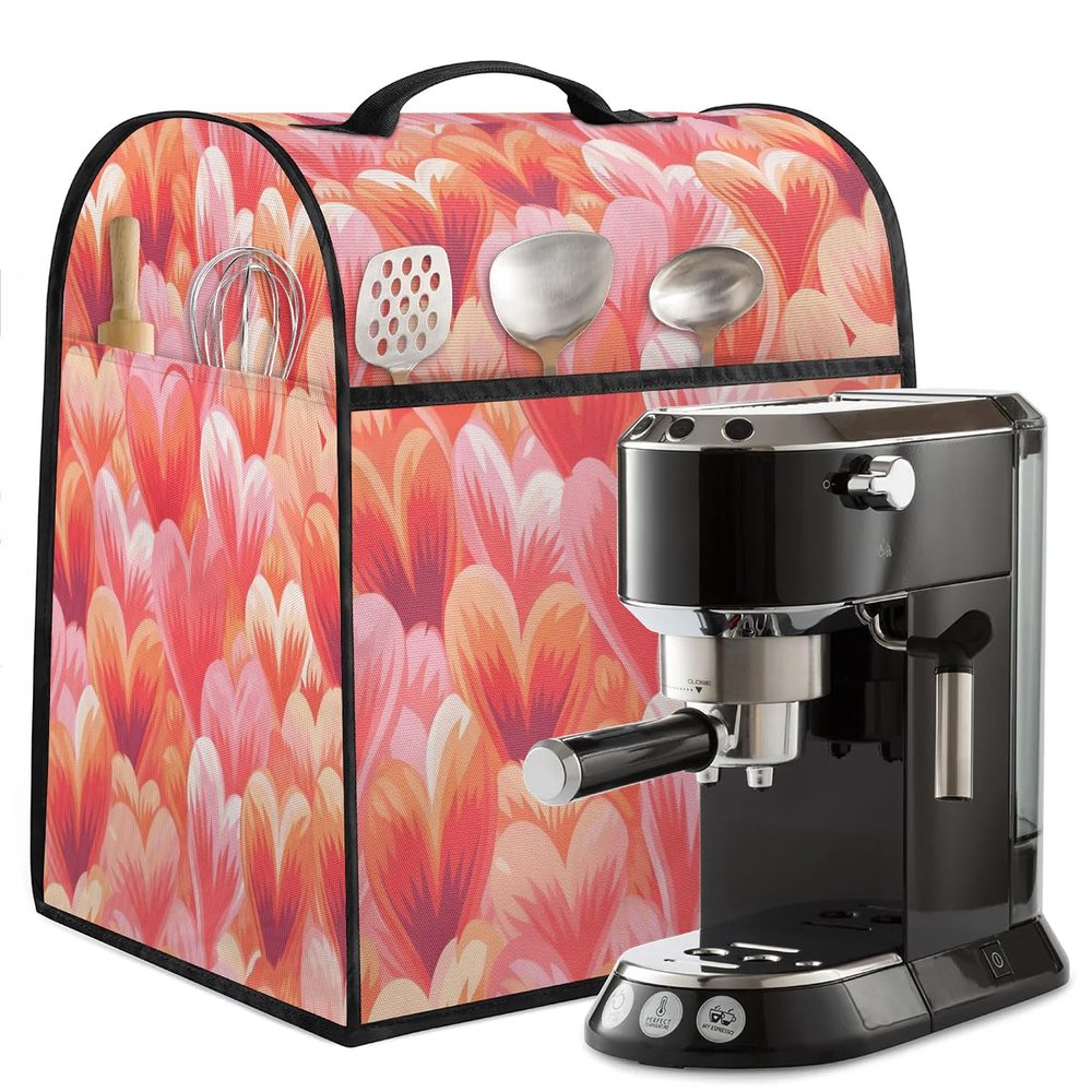 Large Blender Cover Abstract Love Heart Stand Dust Covers for Appliance Kitchen Mixer Covers with Top Handle Pockets Waterproof Food Processor Protector Cover for Toaster Coffee