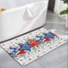 4th of July Bath Mat for Tub,Non Slip Bathroom Floor Runner Rug Quick Dry & Absorbent Diatomaceous Earth Shower Sink Bedroom Kitchen Living Room Doormat 20"x32" American Flag Stars Eucalyptus Plaid view 1