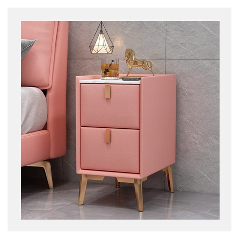 HASMI Night Stand Modern Bedside Table Simple Nordic Style Mini Bedroom Bedside Table Slate Full Wood Storage Cabinet for Living Room Sofa Bedside Tables (Color : B)