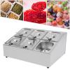 Silencear Stainless Steel Spice Rack Shelf, Organizer Stand with Six 1/6 Pans and Six Ladles, Two Rows, Countertop Holder for Seasoning Ingredients Topping and Fruits view 2