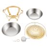 Stainless Steel Chafing Dish, Warmers Set Warming Tray, Chafing Dish Buffet Set, Diamond Texture Design Round Chafer, Buffet Server & Food Warmer, for Wedding, Parties, Banquet, Events (Gold, 8L) view 2